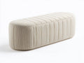 Banc de chambre 125×45×45 cm – tissu beige – design arrondi moderne pour chambre