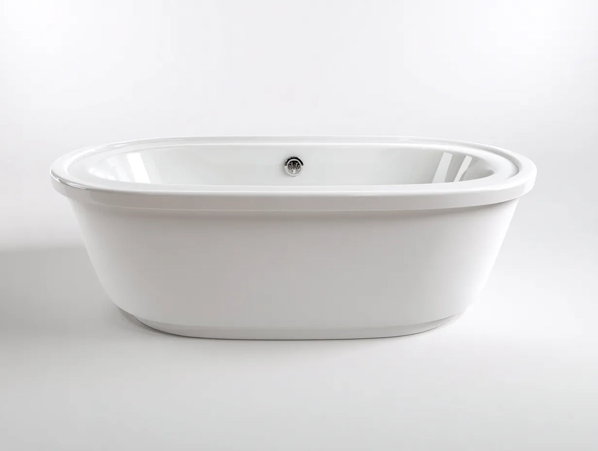 Baignoire îlot 170×80×58 cm – acrylique blanc – design ovale moderne salle de bain