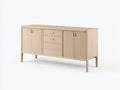 Meuble TV en bois 160×42×75 cm - bois clair - salon style scandinave