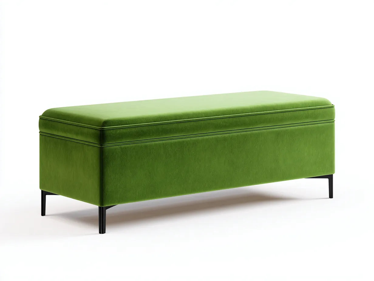 Banc de chambre 120×40×45 cm – vert – style moderne avec assise confortable