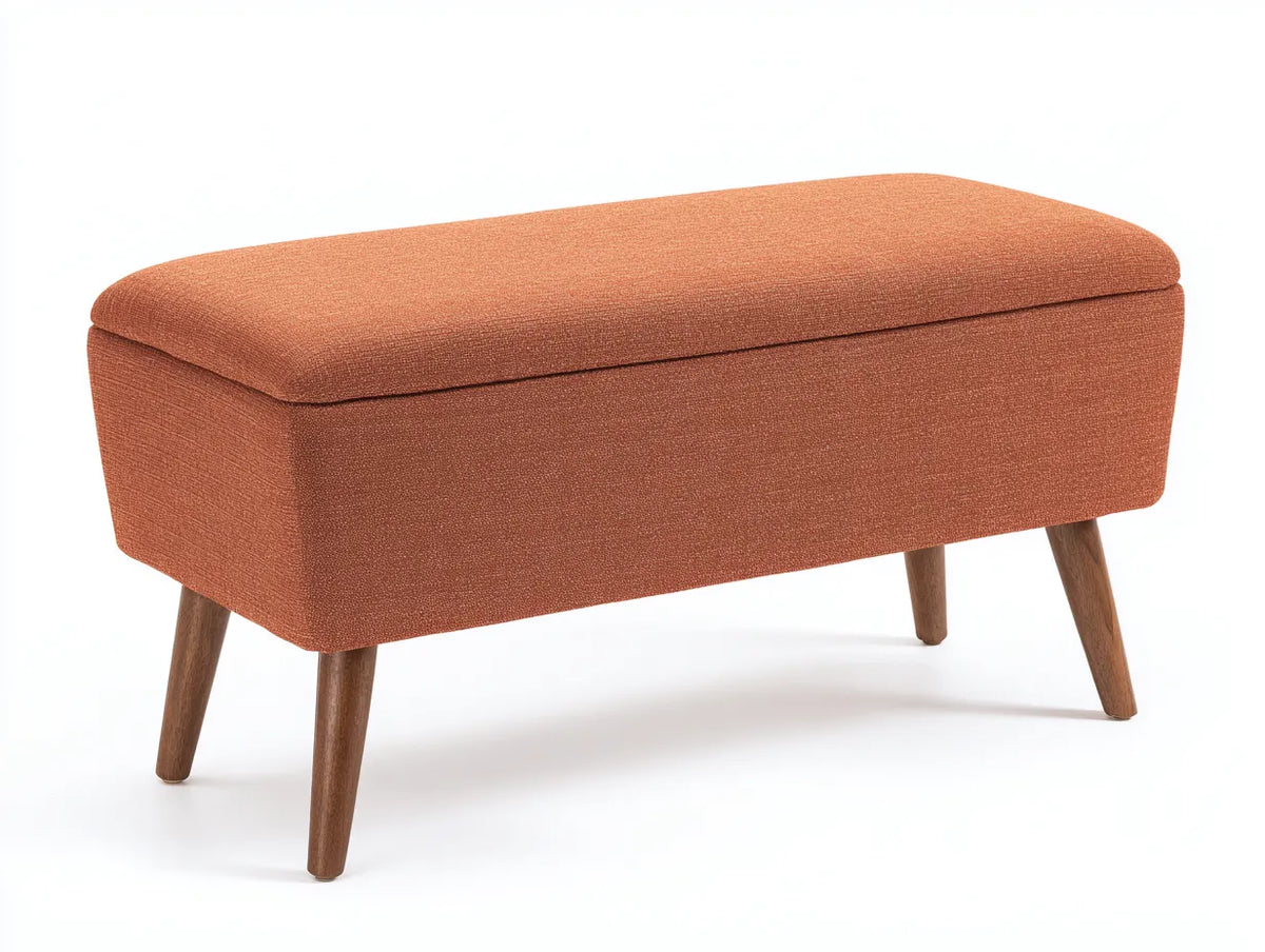 Banc de chambre 125×45×42 cm – beige – style moderne avec revêtement texturé