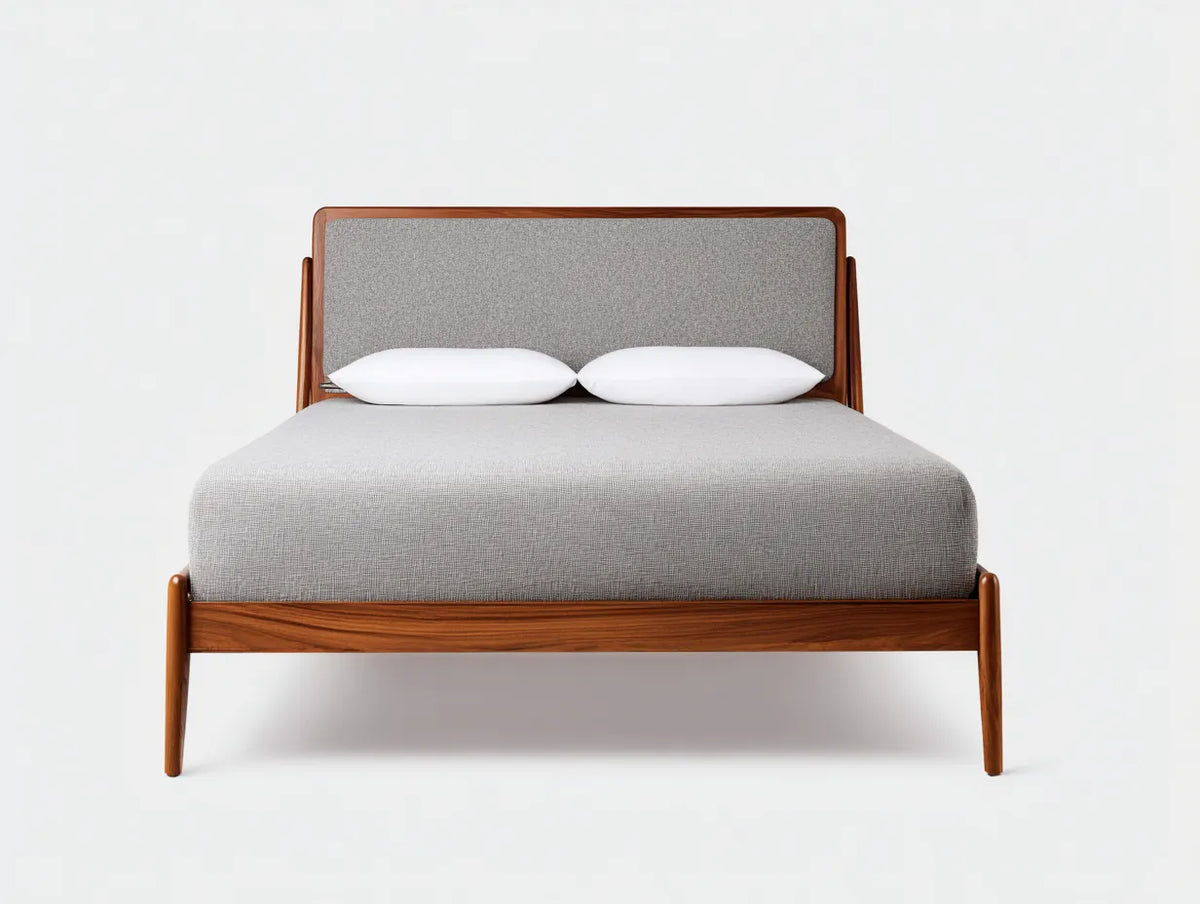 Lit en bois 160×200×95 cm – marron – style naturel épuré