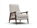 Fauteuil inclinable en tissu et bois 76×88×101 cm - gris clair et bois foncé - salon style rétro