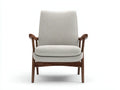 Fauteuil inclinable 72×82×100 cm – tissu beige et bois marron – style moderne pour salon