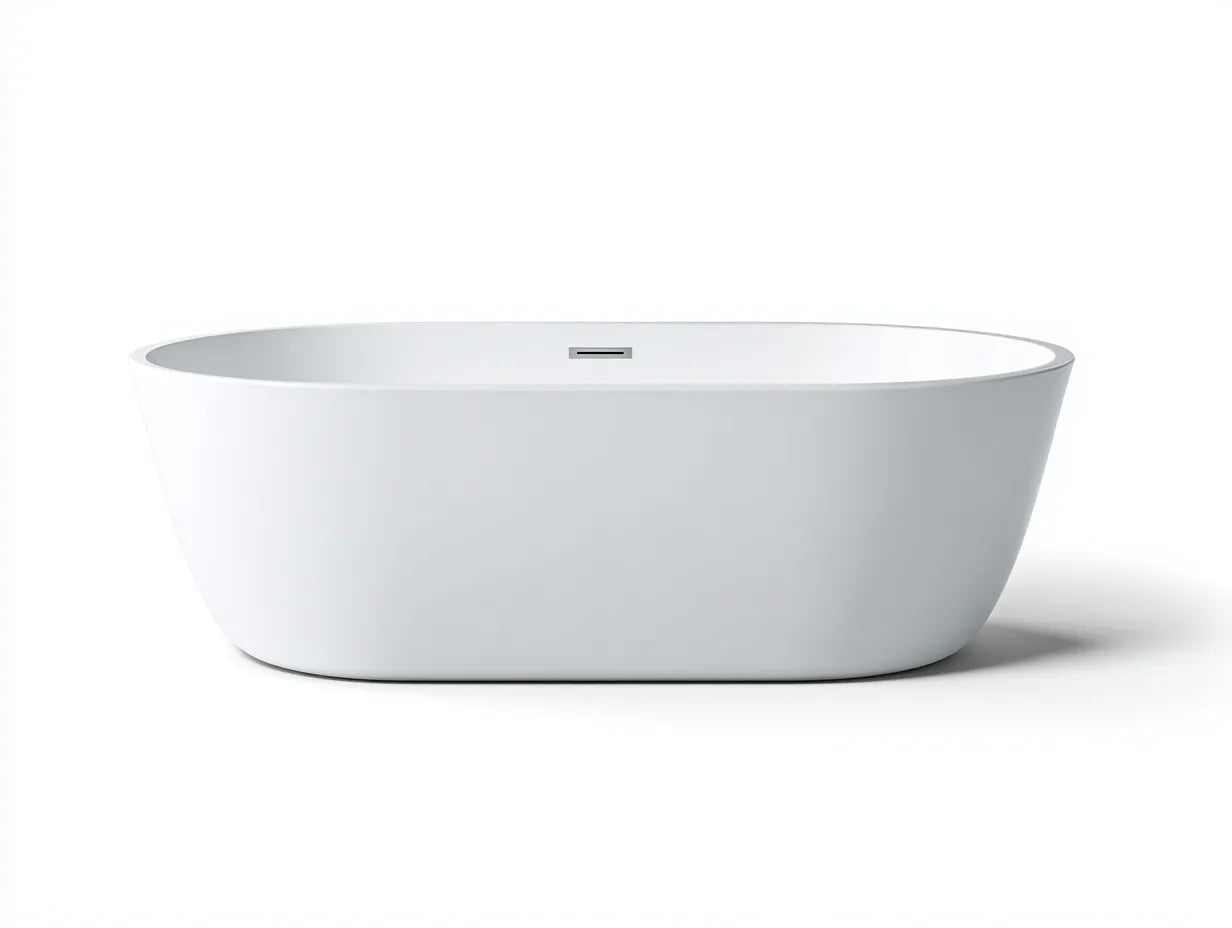 Baignoire îlot acrylique blanche 170×80×58 cm – salle de bain style contemporain forme ovale