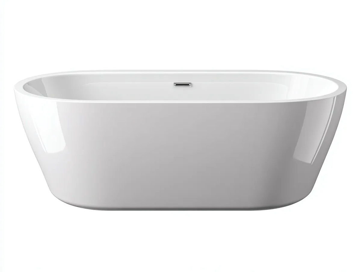 Baignoire îlot en acrylique 176×80×58 cm - blanc - salle de bain style organique