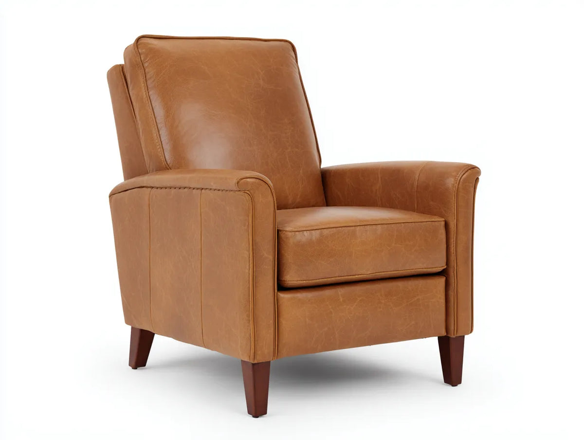 Fauteuil inclinable effet cuir 82×88×102 cm - marron - salon style contemporain