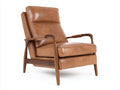 Fauteuil inclinable 78×86×104 cm – similicuir marron et bois marron – style moderne pour salon