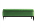 Banc de chambre en velours 120×45×50 cm - vert et noir - rangement intégré