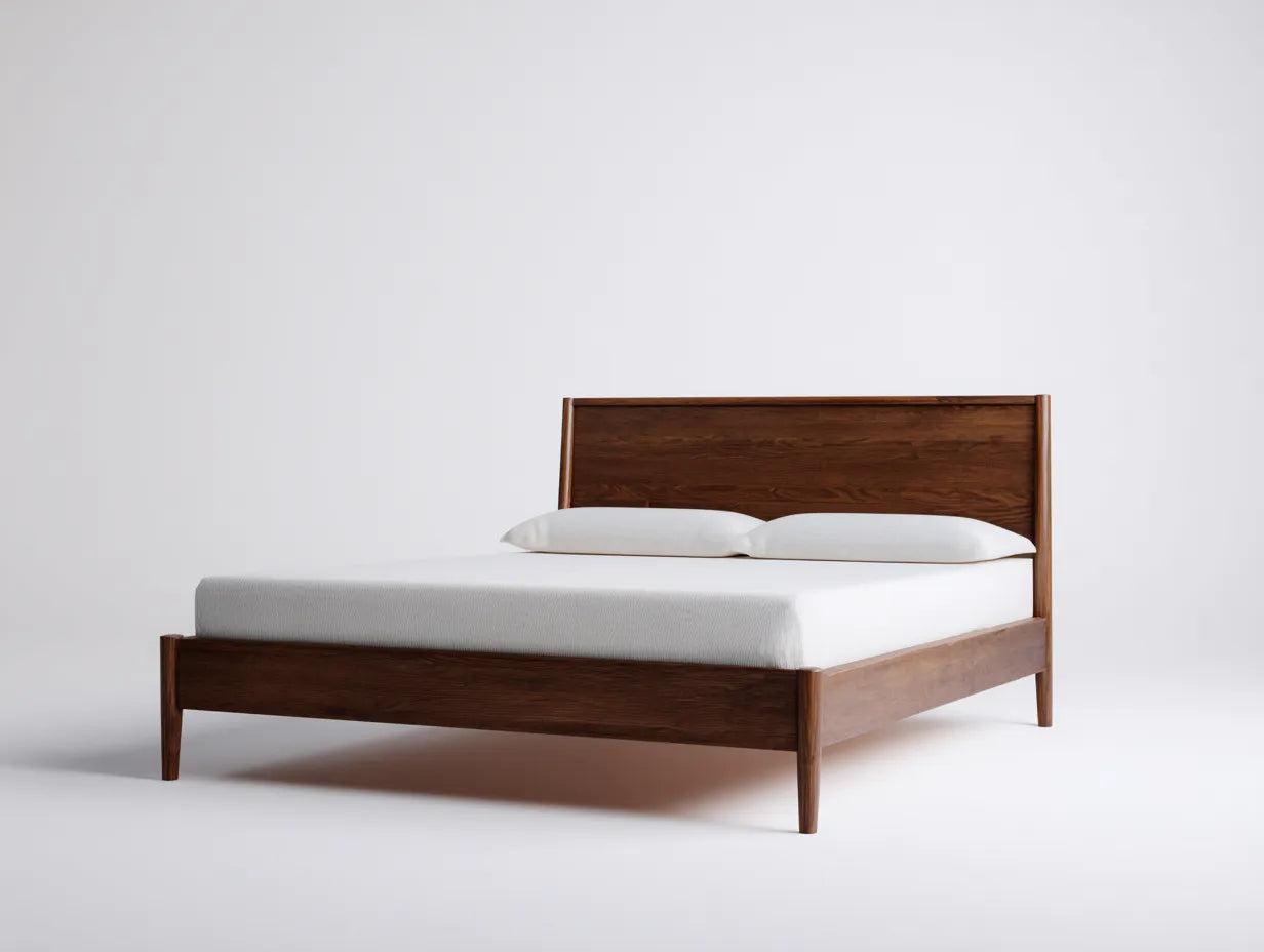 Lit en bois 160×200×95 cm – marron – style naturel contemporain